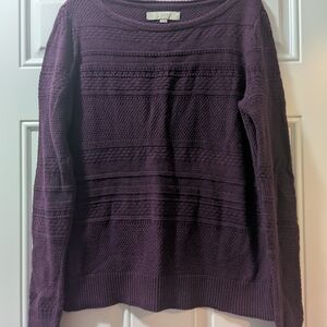 LOFT Purple Crew Neck Sweater